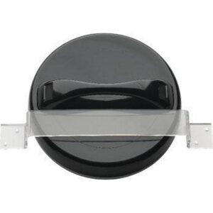 RONDE SPIEGEL DIAM 22 CM ZWART MET PLEXI HOUDER
