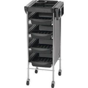 Trolley met 4 lades voor kapper zwart