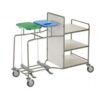 Combinatie waswagen met 2 zakhouders 2 witte deksels voetpedaal