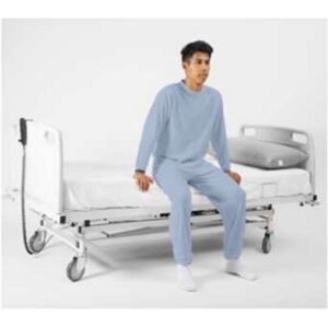Verpleegpyjama met tussenbeen rits lange mouwen en beenen   Blauw