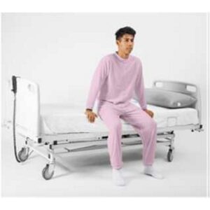 Verpleegpyjama met tussenbeen rits lange mouwen en beenen   Roze