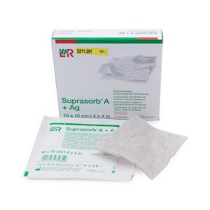 Suprasorb A   Alginate  Ag   Zilver compressen 10 x 10 cm steriel