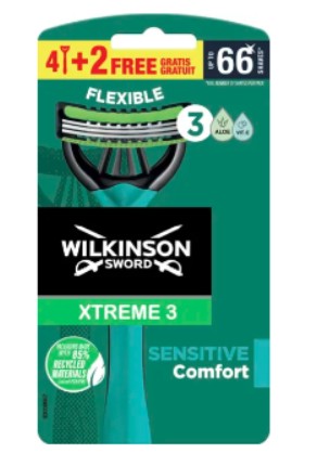 Wilkinson Sword Xtreme 3  pakket met 6 wegwerpscheermesjes