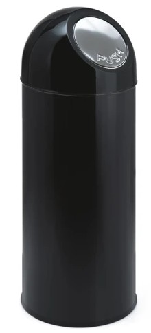 Zwarte afvalbak met pushfunctie 55 liter