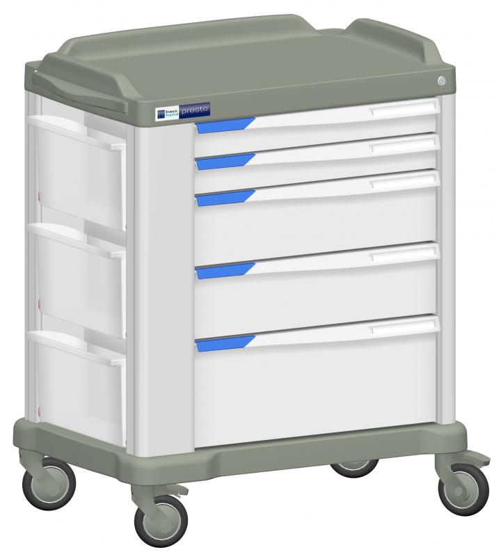 Wagen Presto 600 Large met 5 lades - Alu