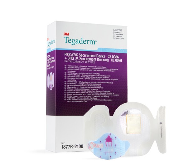 Tegaderm fixatiehulpmiddel voor PICC/CVC geïmpregneerd met chlorhexidine-gluconaat - 8 5 x 11 5 cm - ST