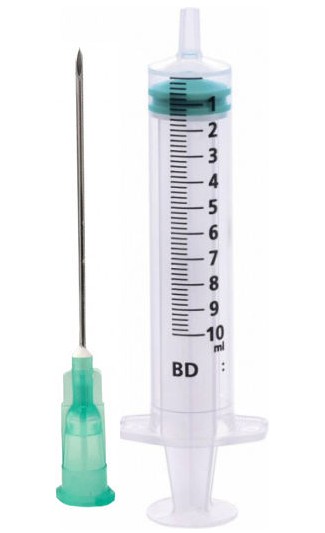 BD Emerald™-spuit van 10 ml met losse 21G-naald