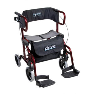 Rollator/ rolstoel plooibaar rood Diamond Deluxe