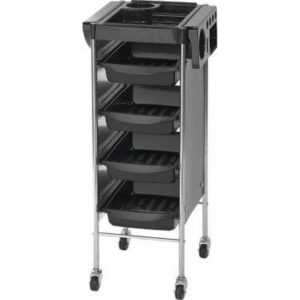 Trolley met 4 lades voor kapper zwart