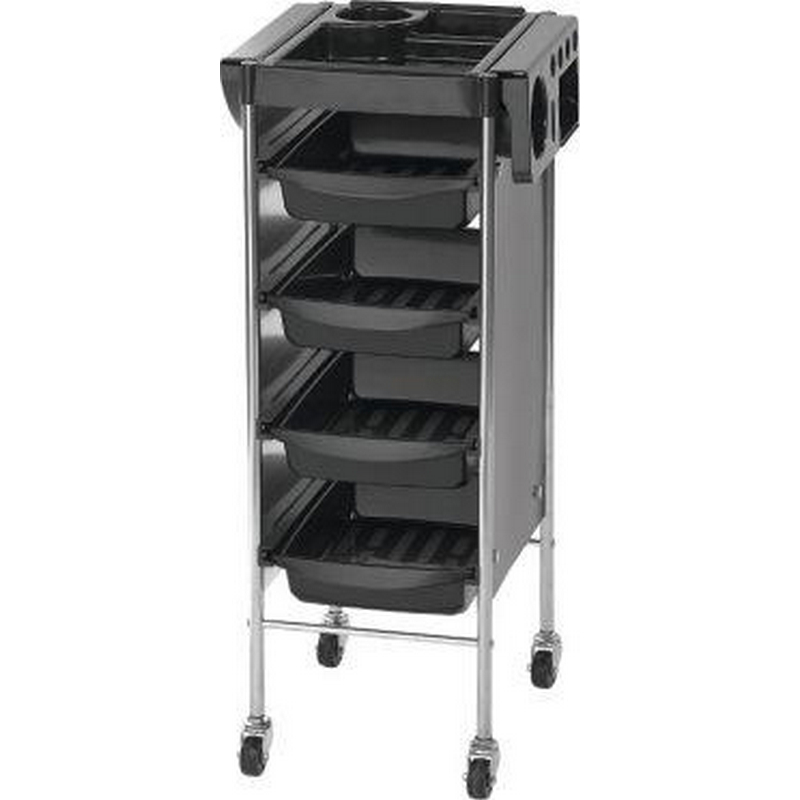 Trolley met 4 lades voor kapper zwart