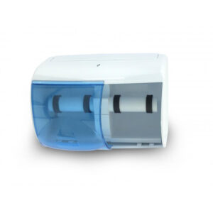 Dubbele horizontale plastic verdeler voor toiletpapier|Wit