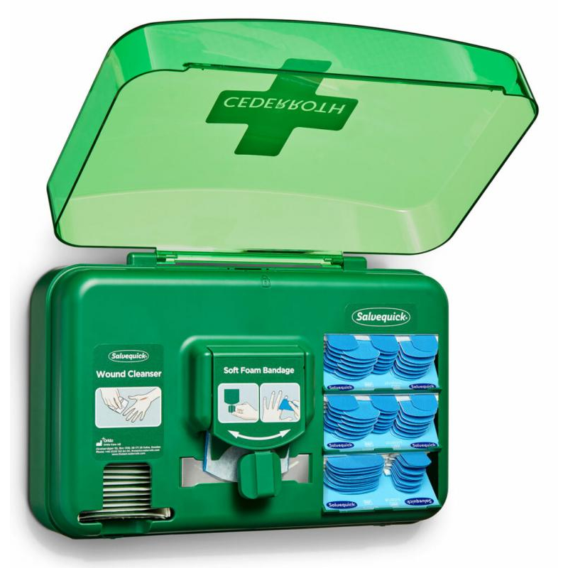 Wondverzorgingsdispenser - blauwe verbanden